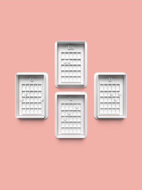 Gitar Notaları Kurabiye Kalıbı Ve Şeker Hamuru Kalıbı 4'Lü Set