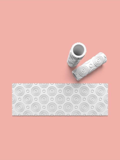 Hamur Seramik Polimer Kil Desen Verici Rulo Silindir 10 Cm Uzunluk 0857-5