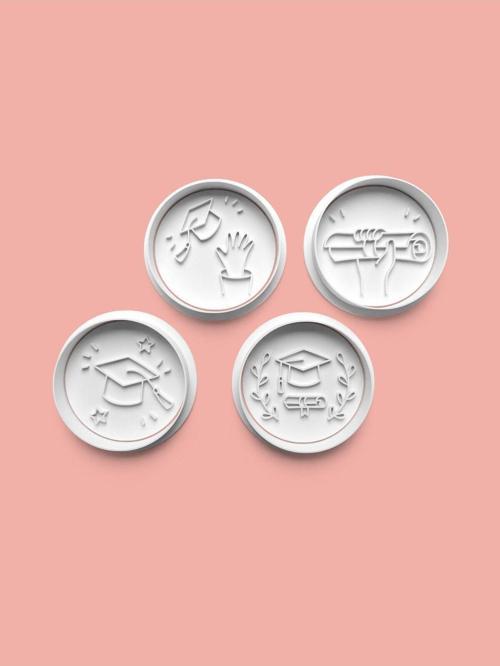 Mezuniyet Kurabiye Kalıbı Ve Şeker Hamuru Kalıbı 4'Lü Set