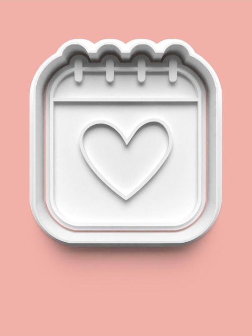 Kalp Figürlü Takvim Kurabiye Kalıbı Ve Şeker Hamuru Kalıbı