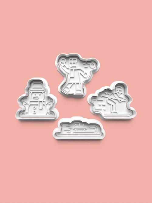 Kış Sporu Lama Kurabiye Kalıbı Ve Şeker Hamuru Kalıbı 4'Lü Set