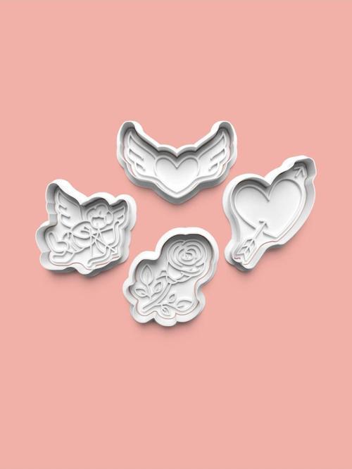 Aşk Kurabiye Kalıbı Ve Şeker Hamuru Kalıbı 4'Lü Set