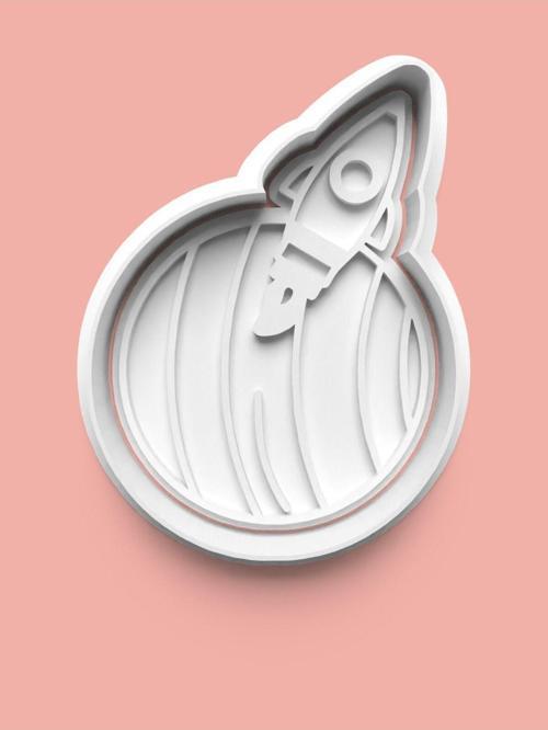 Uzaya Çıkan Roket Kurabiye Kalıbı Ve Şeker Hamuru Kalıbı