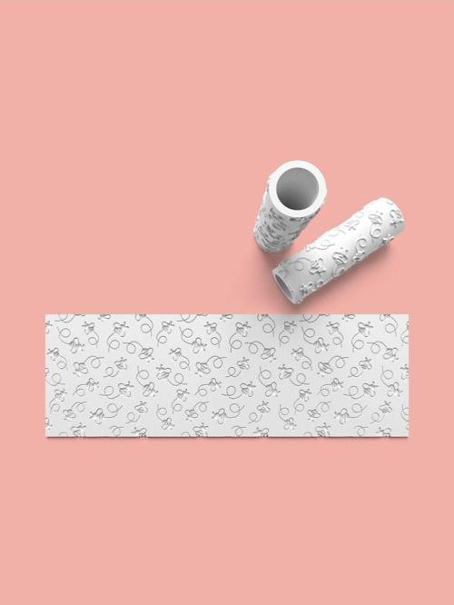 Hamur Seramik Polimer Kil Desen Verici Rulo Silindir 10 Cm Uzunluk 0882-3