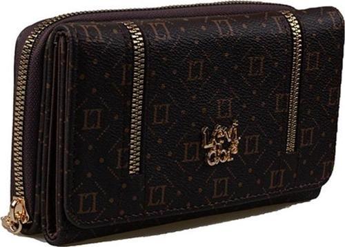 Levidor Kahverengi Fermuar Detaylı Monogram Kadın Cüzdan