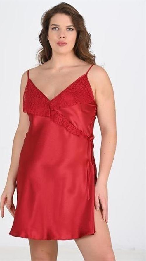 Arias Closet Büyük Beden Bordo Gecelik 2107 OZN-22664
