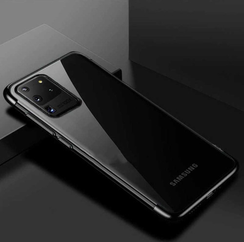 Galaxy S20 Ultra Köşeleri Renkli Kamera Korumalı Şeffaf Kılıf