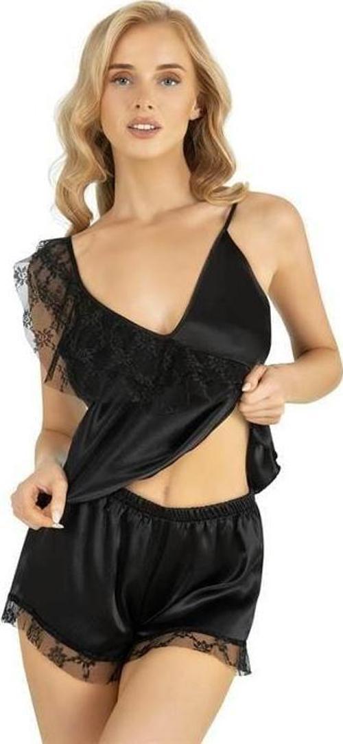 Arias Closet Siyah Saten Şort Takımı 9205 OZN-22533