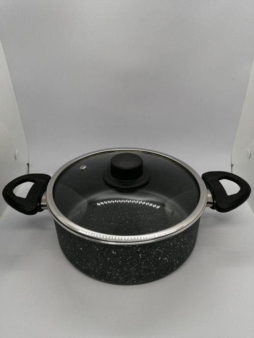 Ela Yanmaz Yapışmaz Derin Tencere 20 Cm 2 Parça Gri