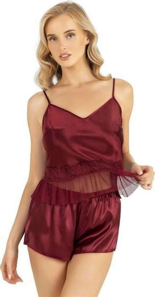 Arias Closet Bordo Saten Şort Takımı 9209 OZN-22541