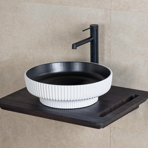 Tezgahüstü Lavabo (Mat Siyah-Beyaz) E-W1501Msb
