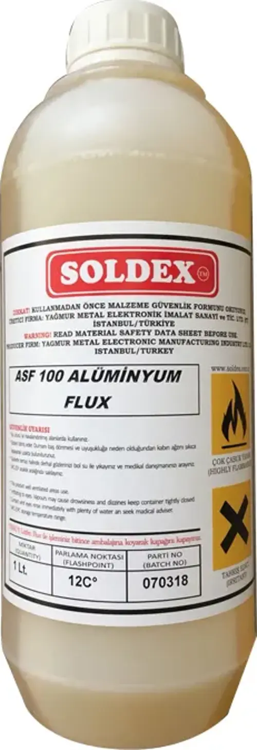 Soldex ASF-100 Alüminyum Flux Lehim Suyu - 250 ML