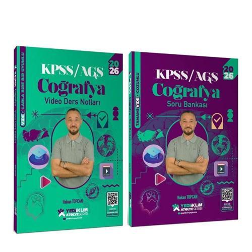 Yediiklim Yayınları 2026 KPSS Coğrafya Atölye Video Ders Notları ve Soru Bankası Seti 2 Kitap