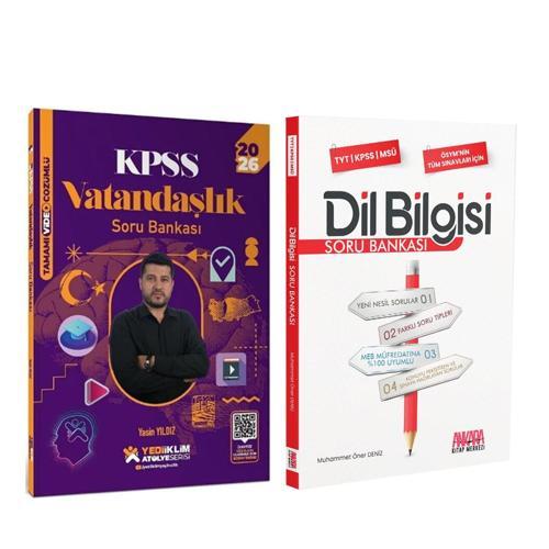 Yediiklim Yayınları 2026 KPSS Vatandaşlık Atölye ve AKM Dil Bilgisi Soru Bankası Seti 2 Kitap