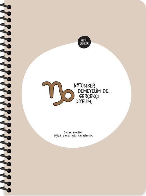 Burçlar Serisi 16,5x22,5  Kareli Spiralli Stickerli Defter - Kötümser Demeyelim De Gerçekçi Diyelim