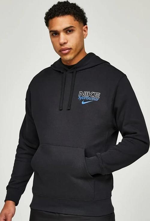 Graphic Overhead Hoodie Erkek Kapüşonlu Sweatshirt Siyah