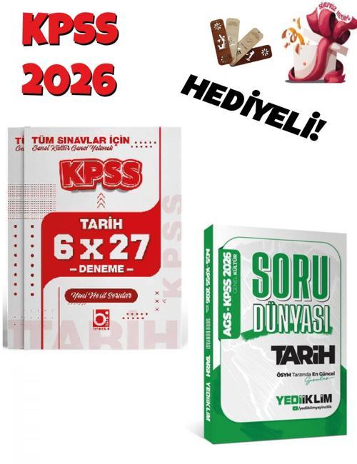 2026 KPSS-AGS Genel Kültür Tarih Soru Dünyası ve Deneme Seti Bigelio ve Yediiklim Yayınları