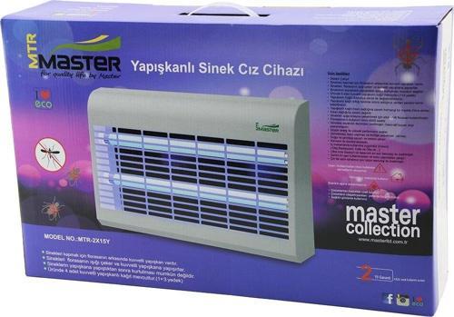 MASTER MTR-2X15Y  YAPIŞKANLI  SİNEK ÖLDÜRÜCÜ CIZ CİHAZI MAKİNE 30W 2PCS LED FLORESAN 100M2 ETKİLİ 47.5X9.5X29CM (2818)