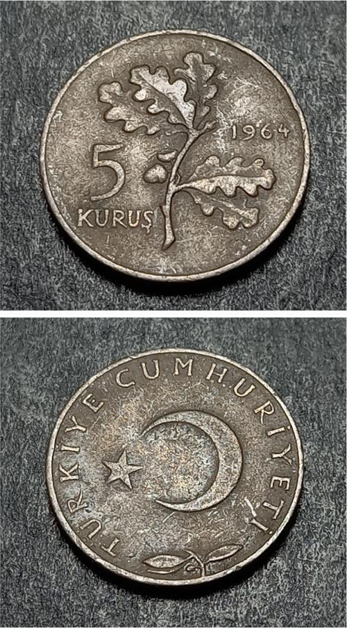 39963687341e238ad3 5 Kuruş 1964 Eski Madeni Para
