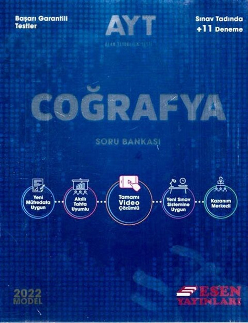 Esen Yayınları 2022 AYT Coğrafya Soru Bankası