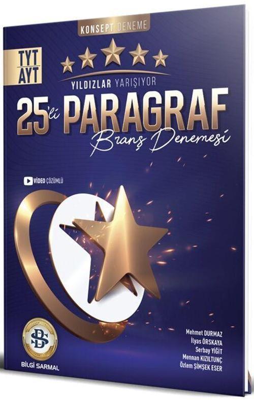 Bilgi Sarmal  TYT AYT Paragraf Yıldızlar Yarışıyor 25 li Branş Denemesi