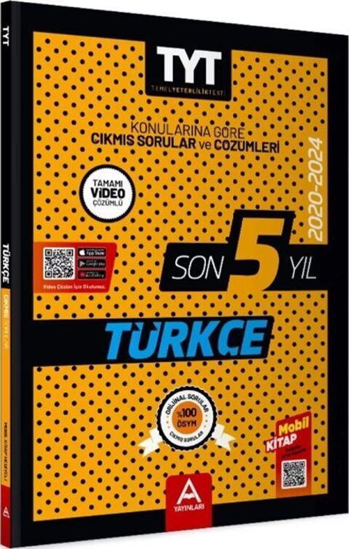 A Yayınları 2020 2024 TYT Türkçe Son 5 Yıl Çıkmış Sorular