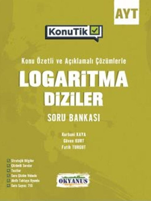 Okyanus Yayınları AYT KonuTik Logaritma Diziler Soru Bankası