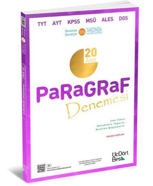 ÜçDörtBeş Yayınları Paragraf 20 Adet Denemesi