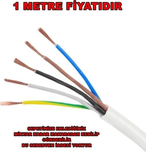 HÜNKA 5X2,5mm TTR Elektrik Kablosu BEYAZ