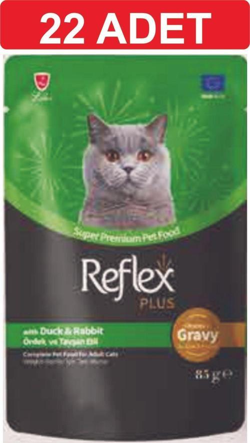 Gravy Sos İçinde Et Parçacıklı Ördek ve Tavşan Etli Yetişkin Kedi Maması 22 adet x 85 gram