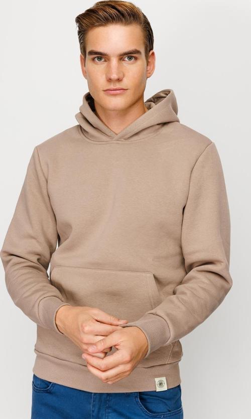 Erkek Camel Kapşonlu Sweatshirt