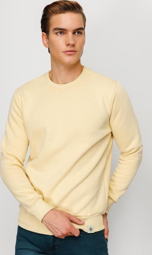 Erkek Sarı  Bisiklet Yaka Sweatshirt