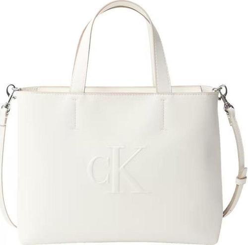 Kadın Sculpted Mini Ew Tote El Çantası -Beyaz