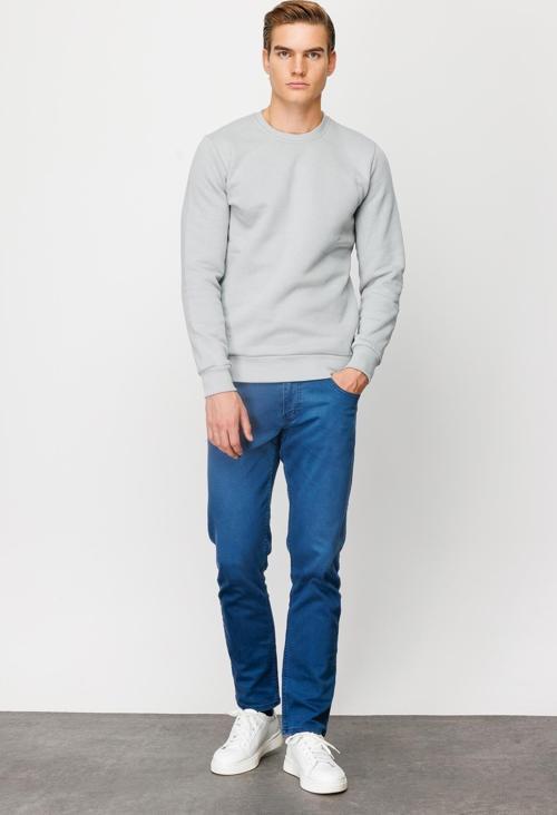 Erkek A.Gri  Bisiklet Yaka Sweatshirt