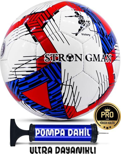 Futbol Topu Pompalı Set Profesyonel El Dikişli Dayanıklı Sert Zemin Halı Saha Topu 701 No:5