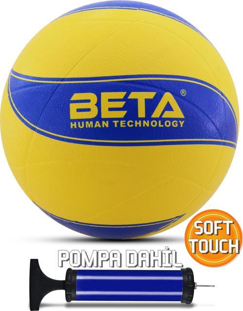 Voleybol Topu Pompalı Dahil Set Kauçuk Beta Dikişsiz Yekpare Üretim Mavi