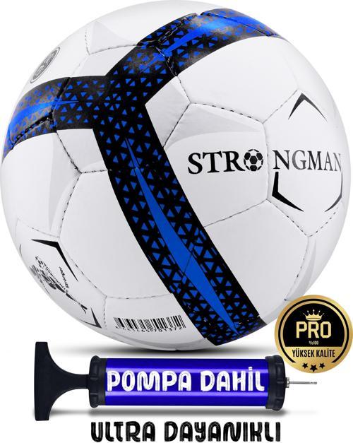 Futbol Topu Pompalı Set Profesyonel El Dikişli Dayanıklı Sert Zemin Halı Saha Topu 099 No:5