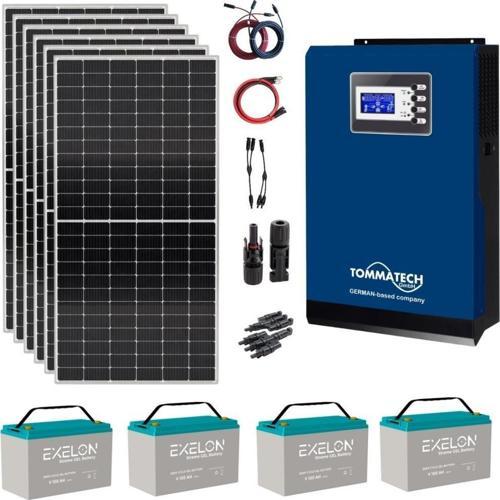 Güneş Enerjisi Bağ Evi Solar Paketi – 5Kw İnverter + 6X 350W Güneş Paneli + 4X 12V 100Ah Jel Akü