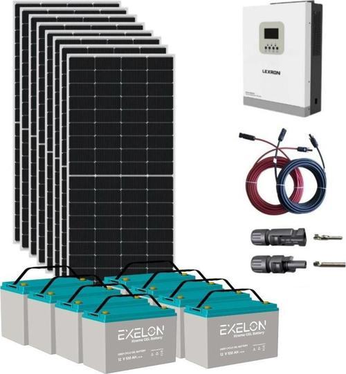 Güneş Enerjisi Bağevi Solar Paket – 5Kw Mppt Akıllı İnverter + 8X 410W Güneş Paneli + 8X 12V 105Ah Jel Akü