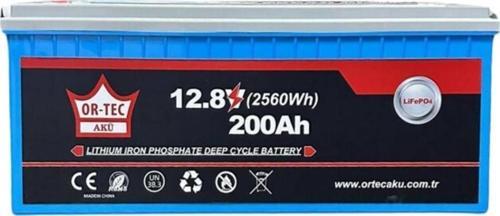 Ortec 12.8V 200Ah Lifepo4 Lityum Akü Yüksek Kapasiteli Enerji Depolama