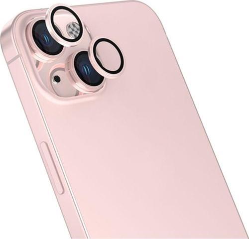 Iphone 15 Ve 15 Plus Pembe (Light Pink) Uyumlu Kamera Lens Koruyucu Cam