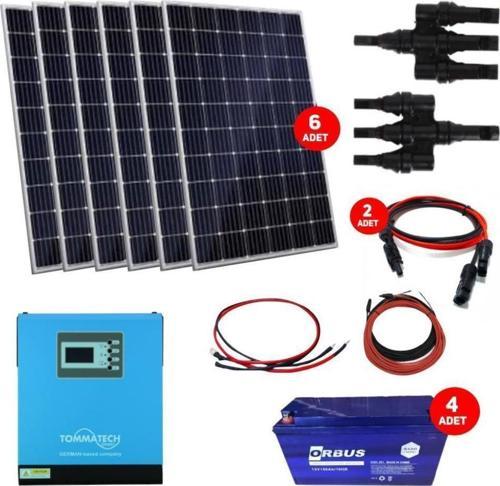 Güneş Enerjisi Bağ Evi Solar Paketi – 5Kw İnverter + 6X 330W Güneş Paneli + 4X 12V 150Ah Jel Akü