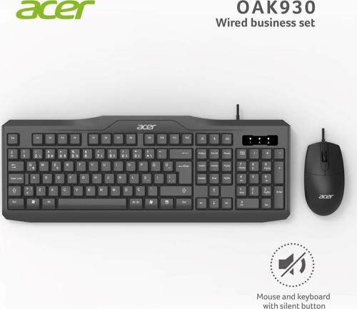 Kablolu Sessiz Tuşlu Klavye Moue Set Siyah Klavye 140 Cm  Mouse 160 Cm Kablo