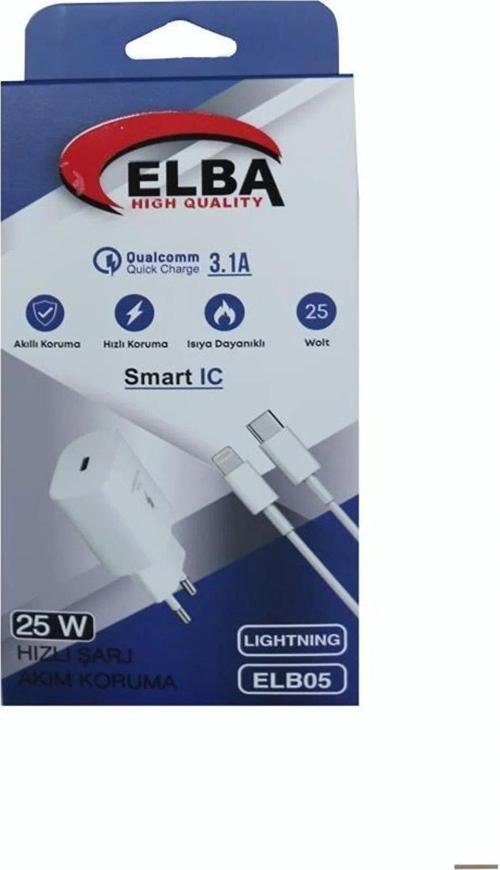 Beyaz 25W Usb-c Ev Şarj Kafa + 1 Metre Type-c To Lightnıng Kablo PD3.0-QC4.0 Hızlı Şarj