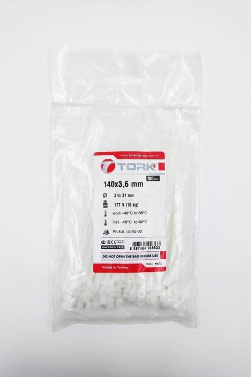 Plastik Cırt Kelepçe Kablo Bağı 100 Lü 140 x 3.5 MM Kablo Bağı Beyaz