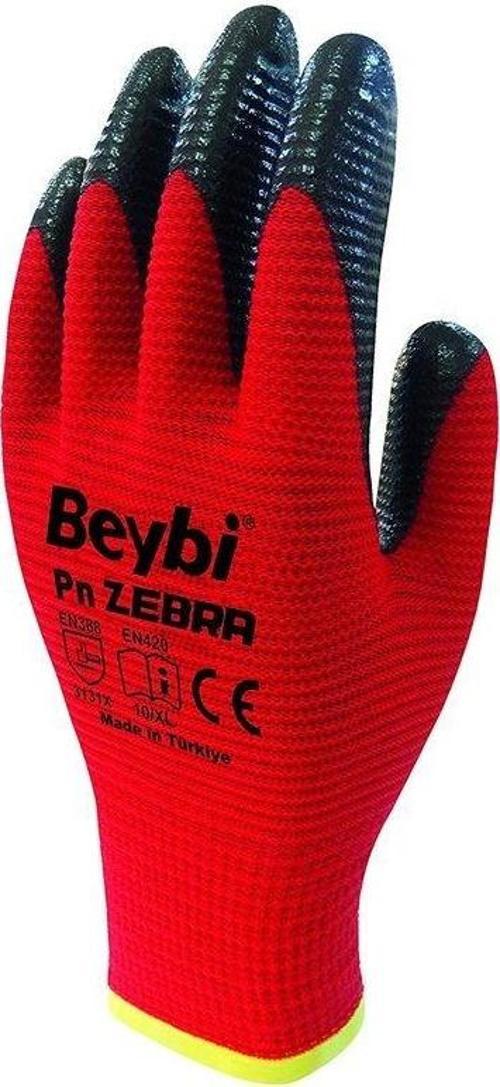 Nitril PMK PN5 Kırmzı Siyah 9 Beden 12 Li Paket