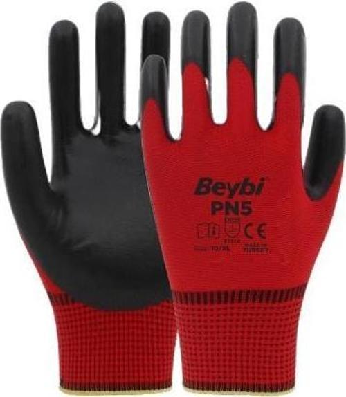 Nitril PN5 Kırmzı Siyah 10 Beden 12 Li Paket Nitril Eldiven