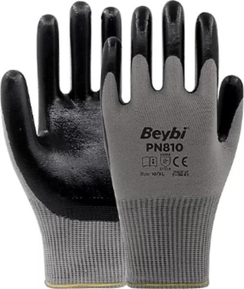 Nitril Poly Gri-Siyah 12 Li Eldiven