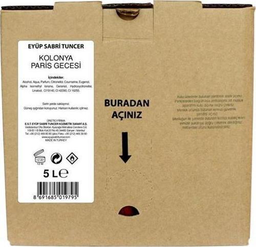 Paris Gecesi Kolonyası 5 Litre Bag IN Box Endüstriyel