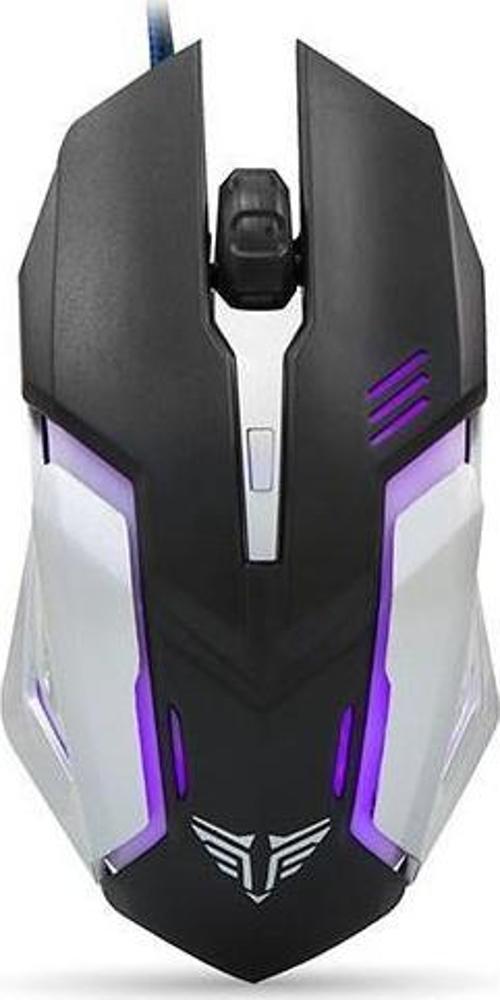 Usb Siyah-Gümüş Işıklandırmalı Kablolu Oyuncu Mouse